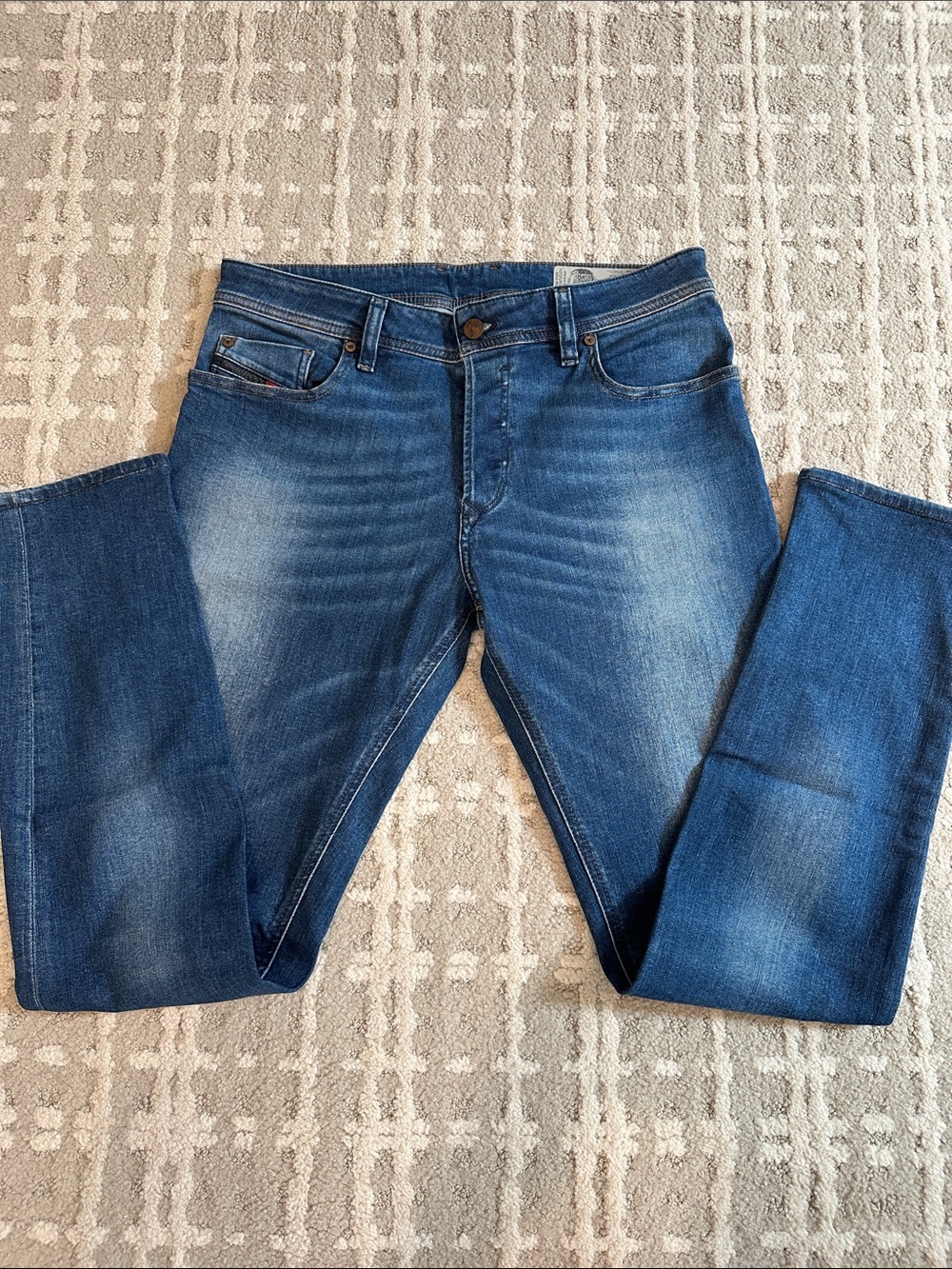 Diesel Men's Dark Blue Slim Straight Jeans